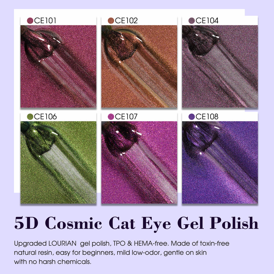 LOURIAN 6 * 18ml 5D Galaxy Cat Eye Gel Set