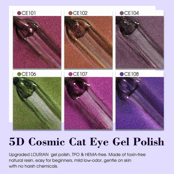 LOURIAN 6 * 18ml 5D Galaxy Cat Eye Gel Set