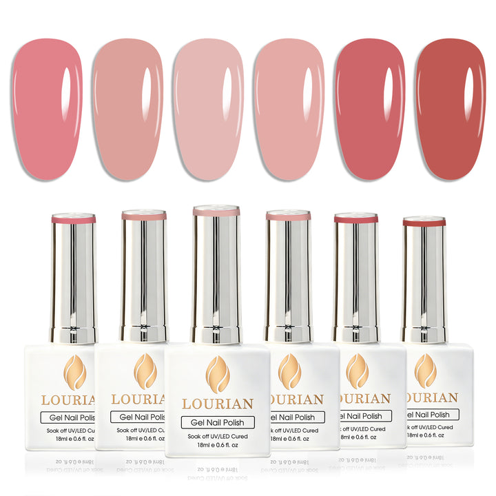 LOURIAN 6 * 18ml Natural Nude Colors Set
