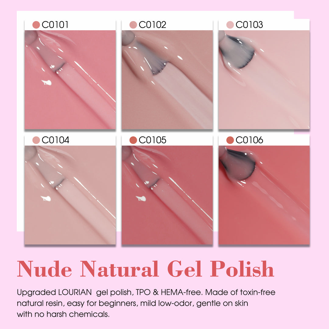 LOURIAN 6 * 18ml Natural Nude Colors Set