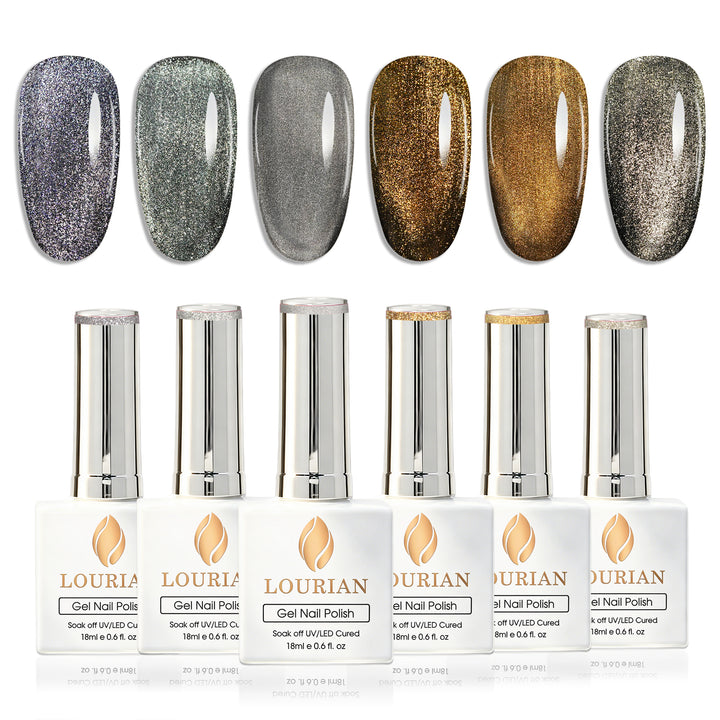 LOURIAN 6 * 18ml Prism Flash Cat Eye Gel Set