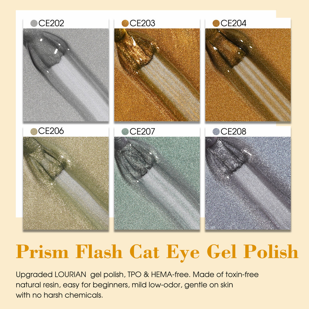 LOURIAN 6 * 18ml Prism Flash Cat Eye Gel Set