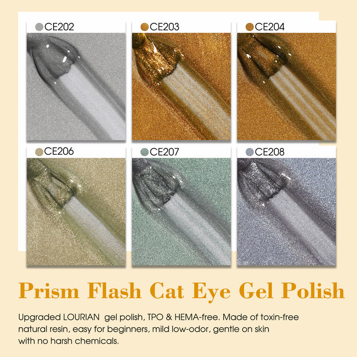 LOURIAN 6 * 18ml Prism Flash Cat Eye Gel Set