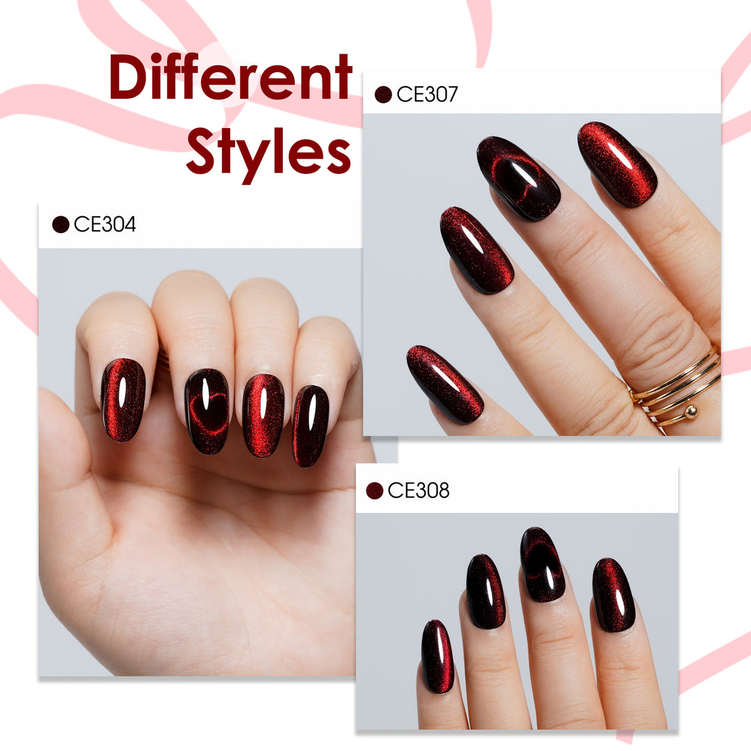 LOURIAN 6 * 18ml Ruby Red Cat Eye Gel Set