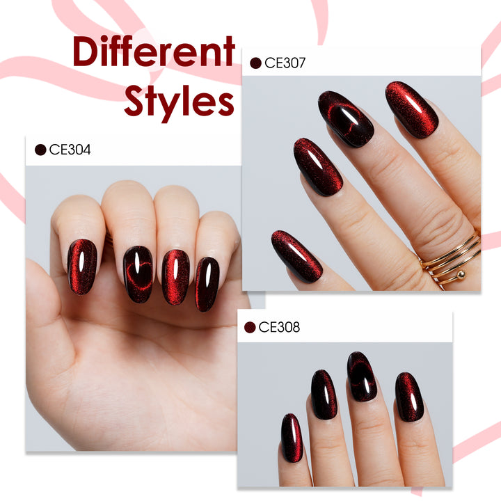 LOURIAN 6 * 18ml Ruby Red Cat Eye Gel Set