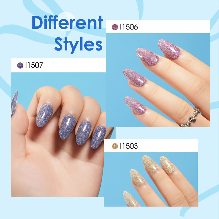 LOURIAN 6 * 18ml Disco Twinkle Gel Nail Polish Set