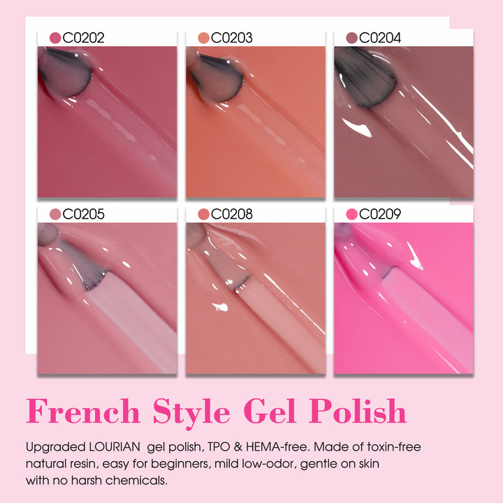LOURIAN 6 * 18ml Pink Colors Gel Polish Set