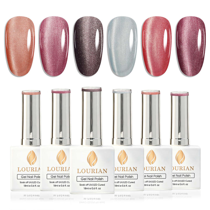 LOURIAN 6 * 18ml Mystic Crystal Cat Eye Gel Set