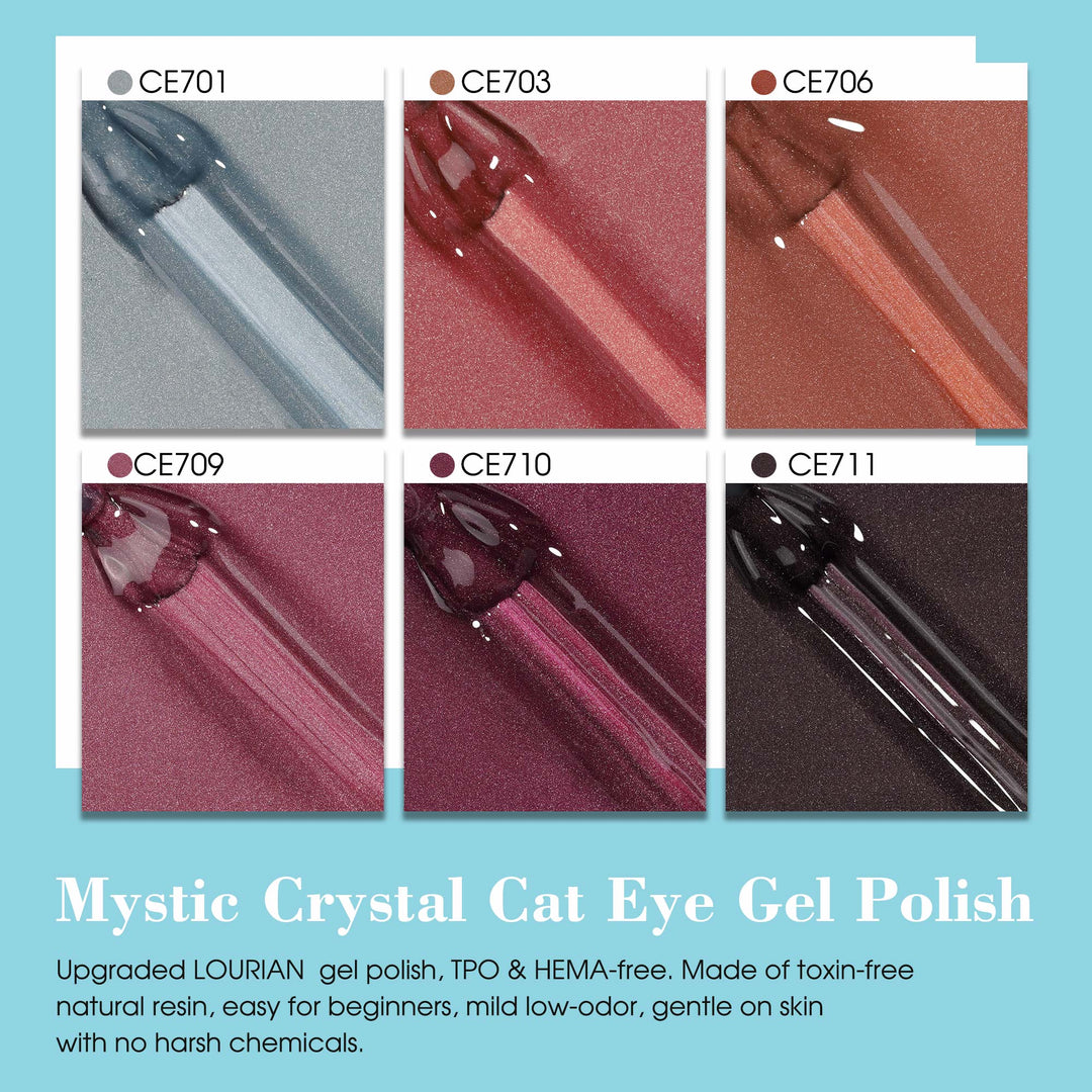 LOURIAN 6 * 18ml Mystic Crystal Cat Eye Gel Set