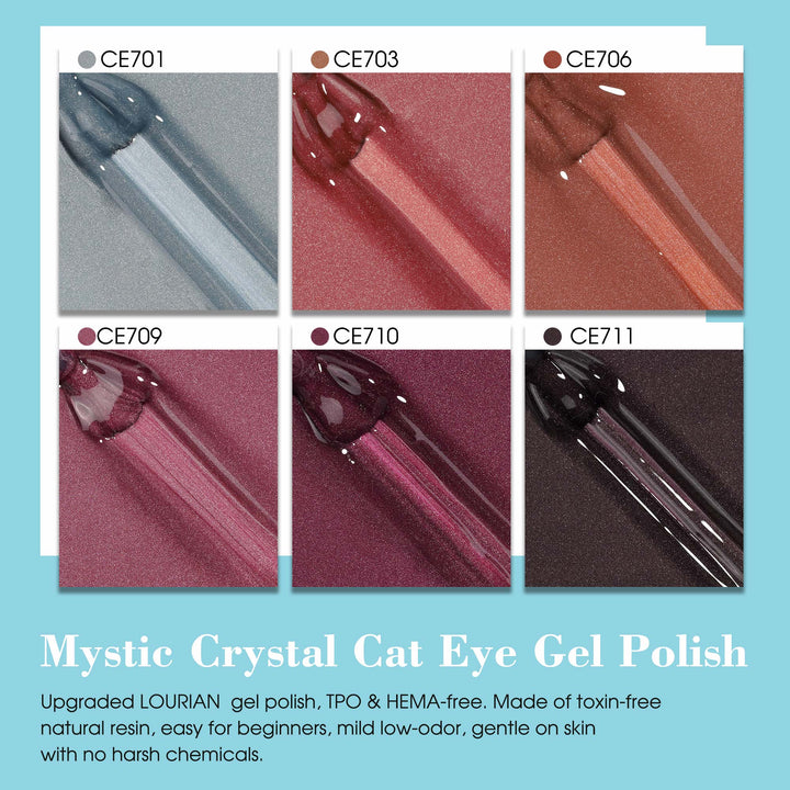 LOURIAN 6 * 18ml Mystic Crystal Cat Eye Gel Set
