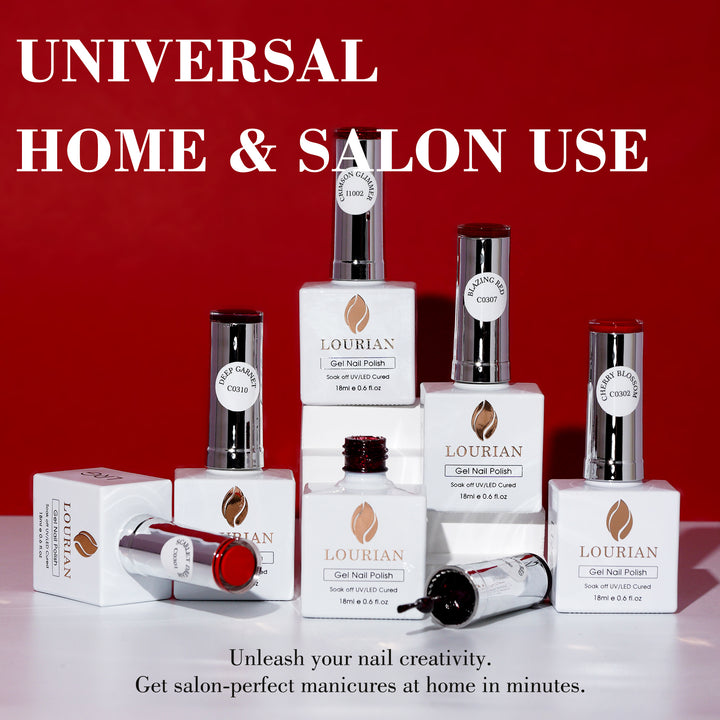 LOURIAN 6 * 18ml Ruby Red Gel Polish Set