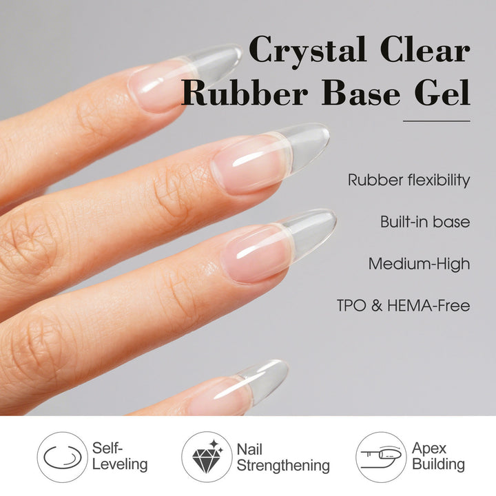 LOURIAN Rubber Base Gel - Crystal Clear