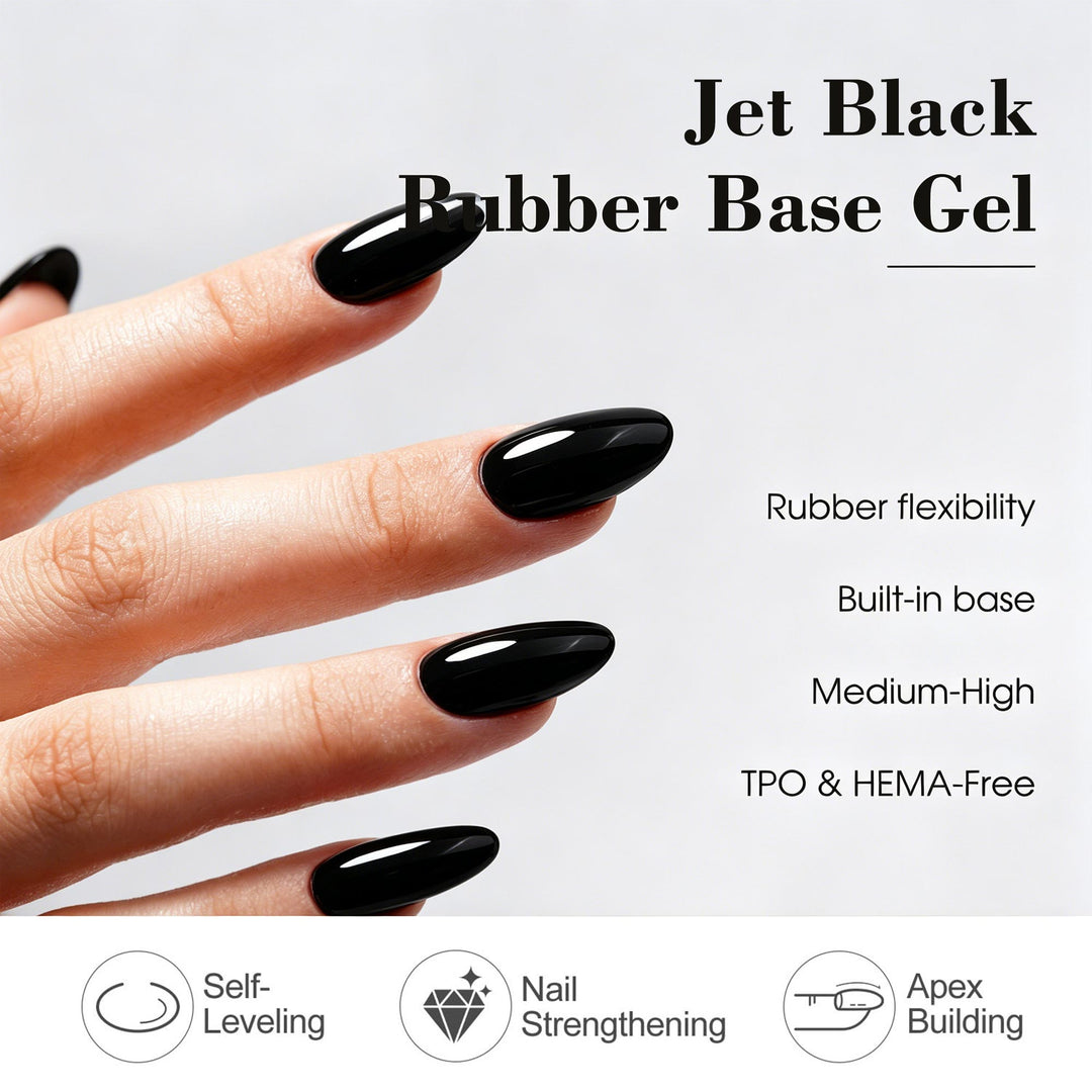LOURIAN Rubber Base Gel - Jet Black