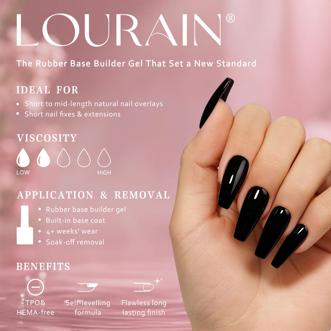 LOURIAN Rubber Base Gel - Jet Black