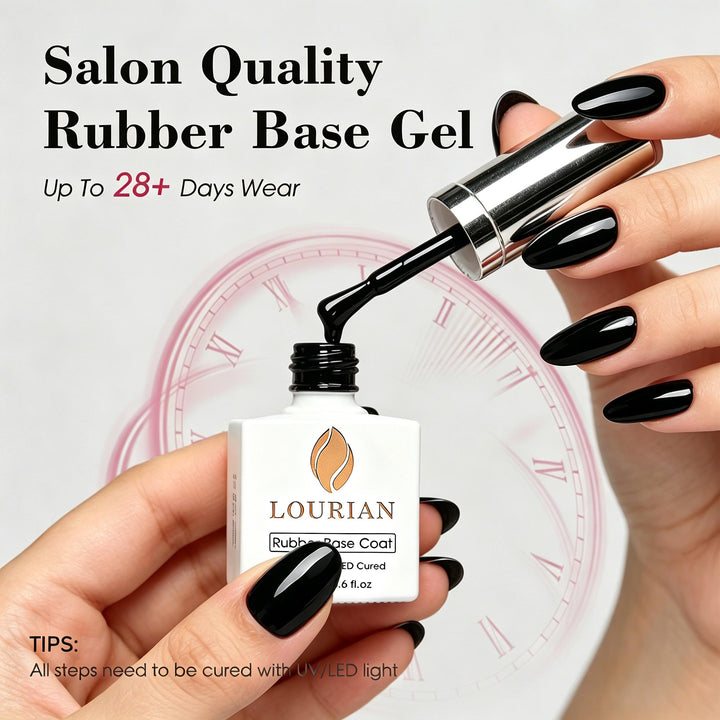 LOURIAN Rubber Base Gel - Jet Black