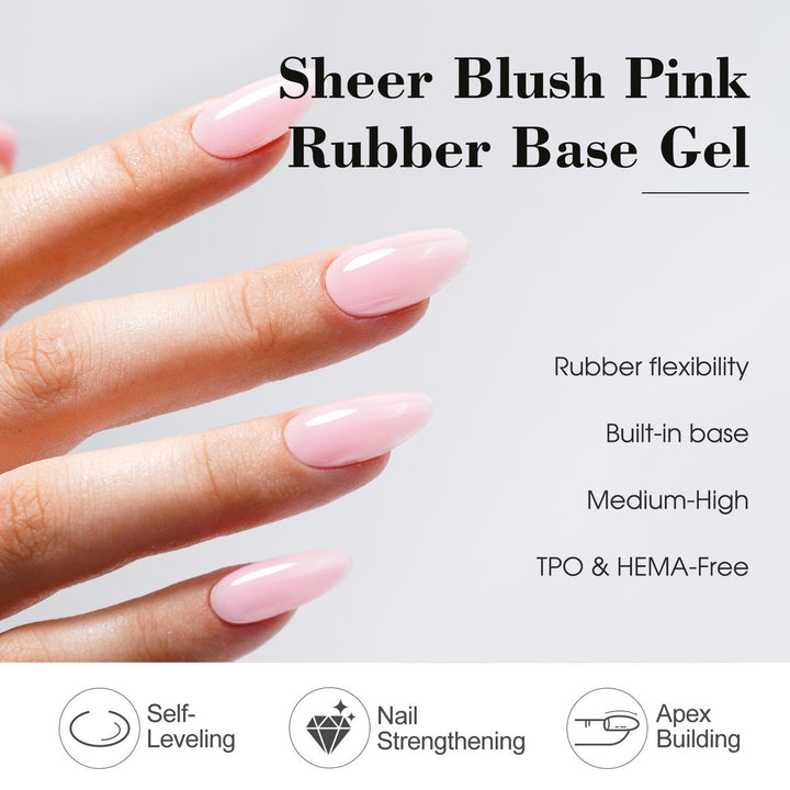 LOURIAN Rubber Base Gel - Sheer Blush Pink