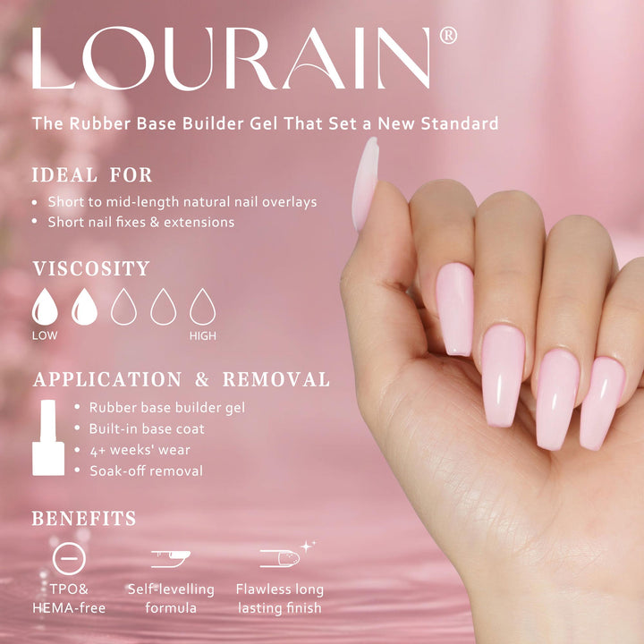 LOURIAN Rubber Base Gel - Sheer Blush Pink