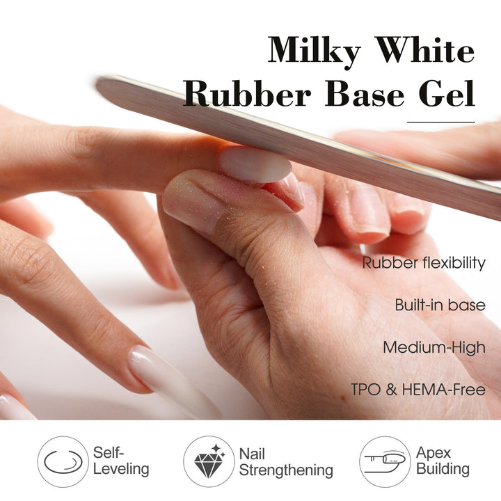 LOURIAN Rubber Base Gel - Milky White