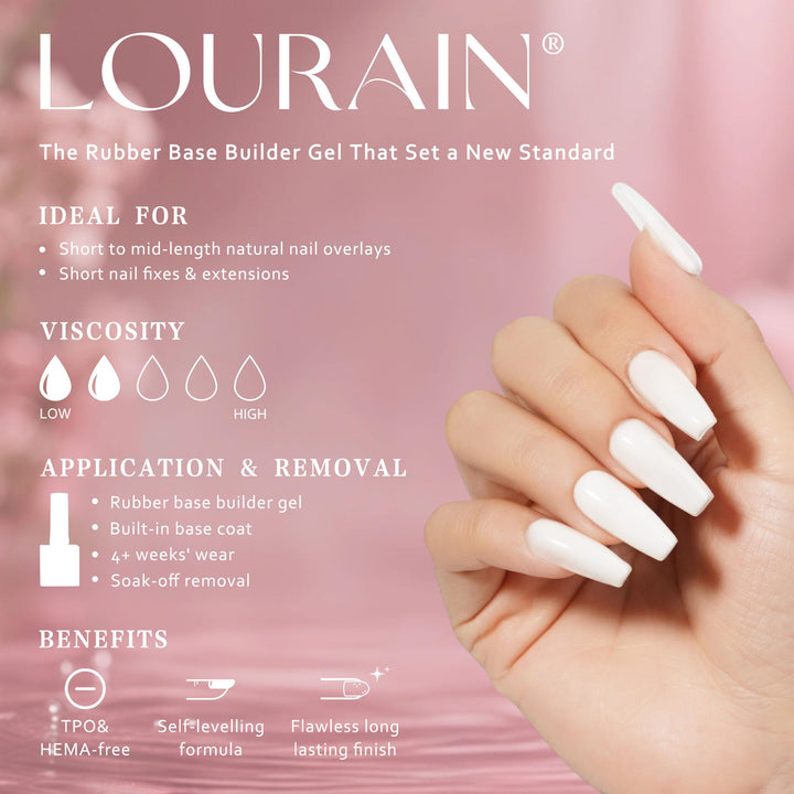LOURIAN Rubber Base Gel - Milky White