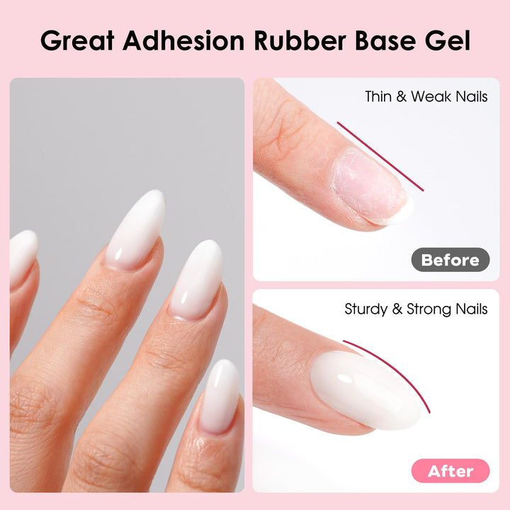 LOURIAN Rubber Base Gel - Milky White