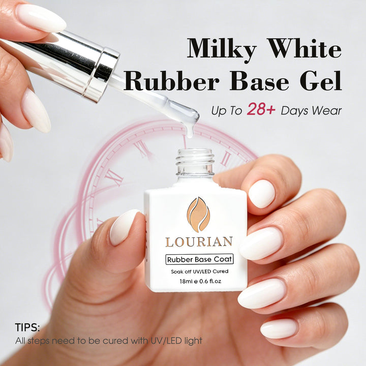 LOURIAN Rubber Base Gel - Milky White